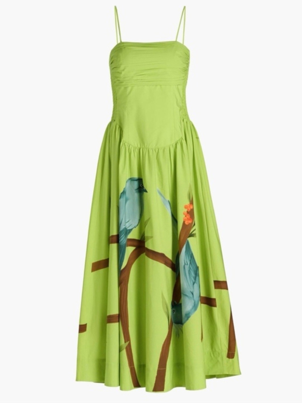 FARM Rio Lime Green Bird-Print Strappy Maxi Dress - Picture 8 of 10